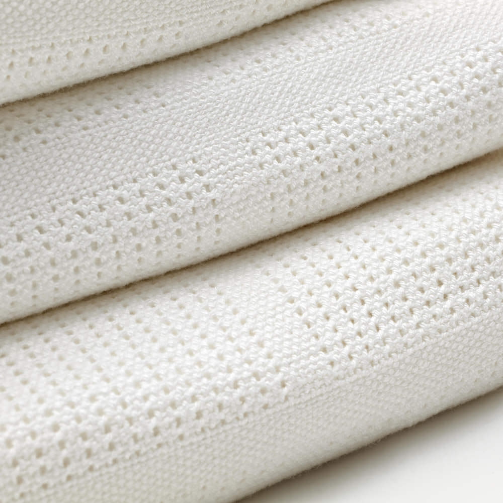 Cot Cellular Blanket (50% Organic* Bamboo) White 